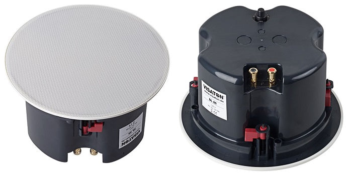 DL 25 · 100 V / 8 Ω · part 50168 — Product and rear view